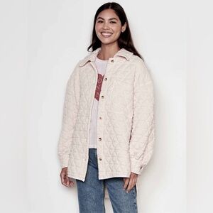 SUNDRY Quilted Shacket in Oyster Sz M NWT $178